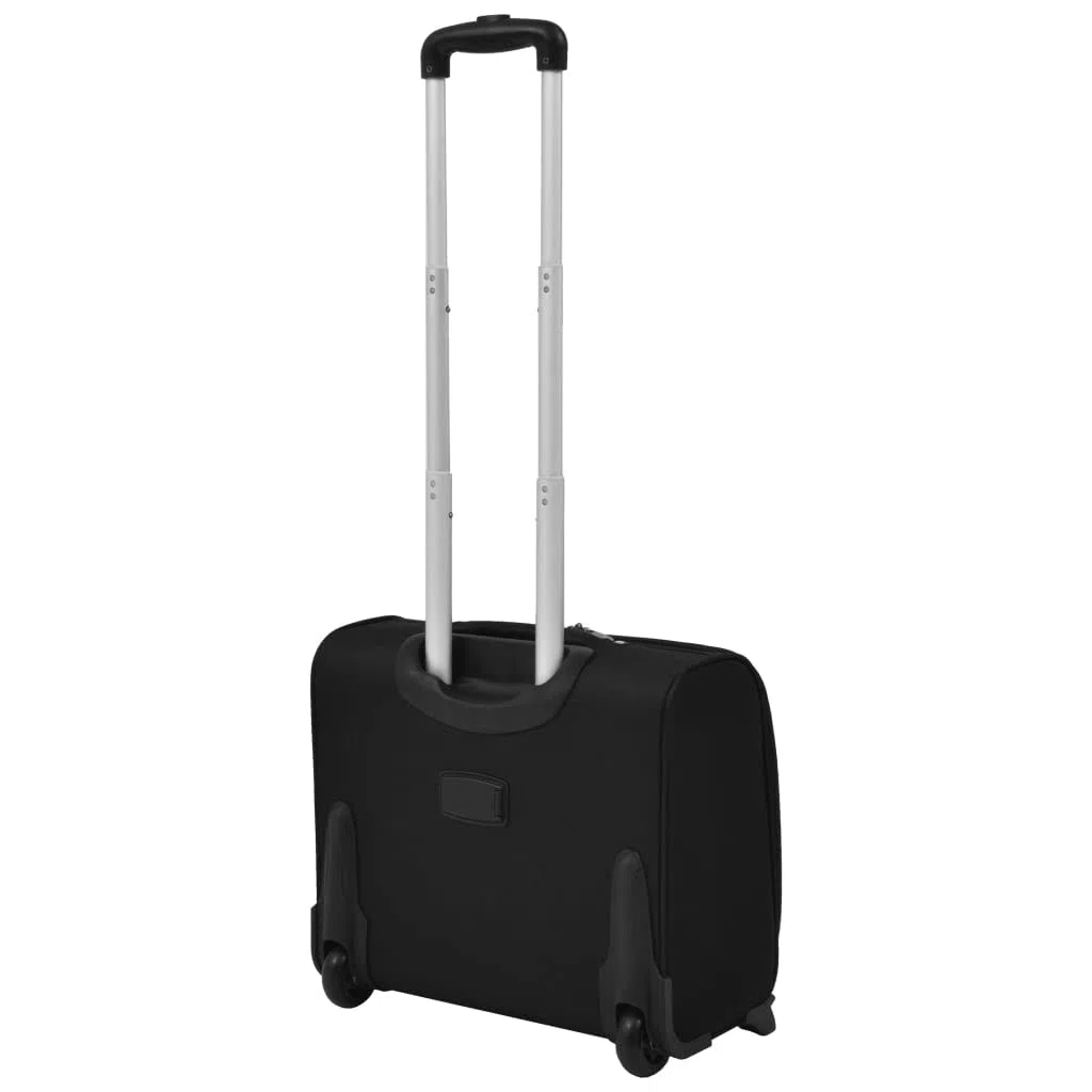vidaXL Pilottrolley mit 2 Rädern Pilotenkoffer Reisekoffer Businesskoffer Trolley Aktenkoffer Business Dokumenten Reise Bord Tasche Koffer Gepäck Schwarz