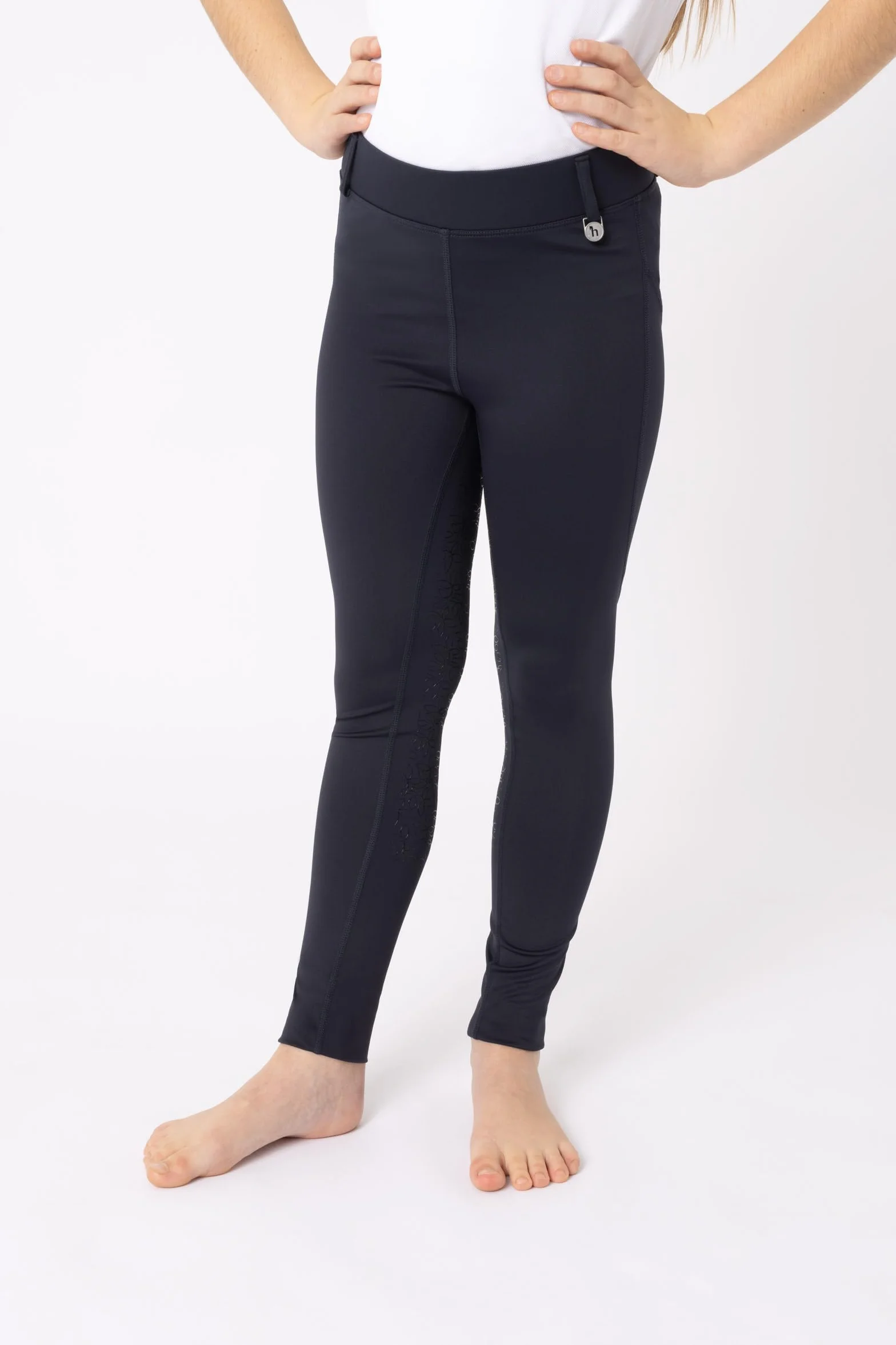 HORZE Kinder Reitleggings DEA, Reithose Mädchen, Gürtelschlaufen, Vollbesatz, Handytasche