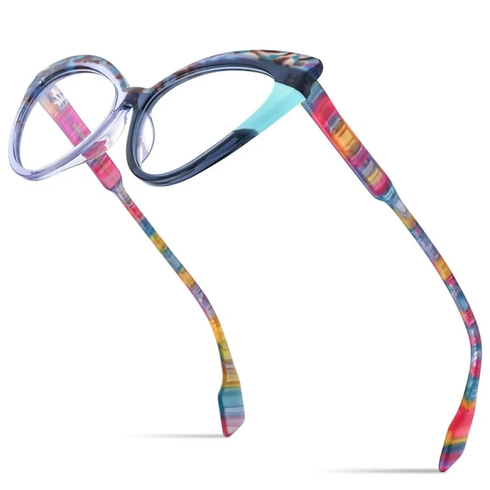 MUTYNE Mehrfarbige Acetat-Brillengestelle für Damen, modisch, Cat-Eye-Brillen, Brillen