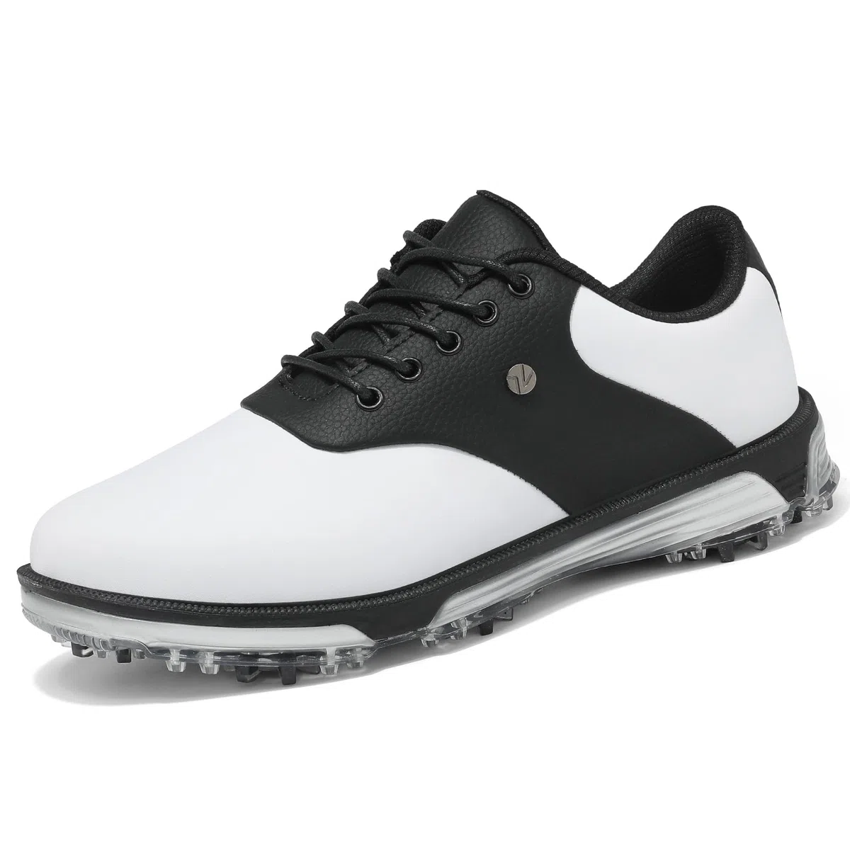 ULTIANT Golfschuhe Herren wasserdichte Feste Spikes mit TPU-Schutz rutschfest für Golfplatz Freizeit