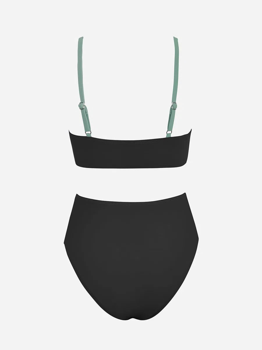 CUPSHE Damen Bikini Set Crossover Bustier High Waist Bikini Bademode Elegant Zweiteiliger Badeanzug Swimsuit