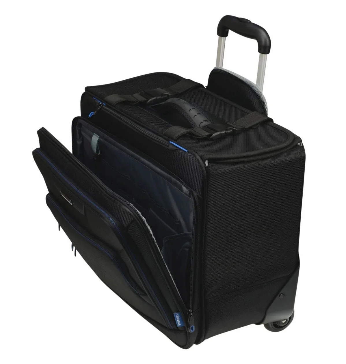 46108 Businesstrolley Pioneer, Laptoptrolley für Notebooks, Koffer mit arretierbarem Teleskoptrolleysystem, Laptoptasche aus Polyester, Tasche mit 2 Skaterrollen, Trolley
