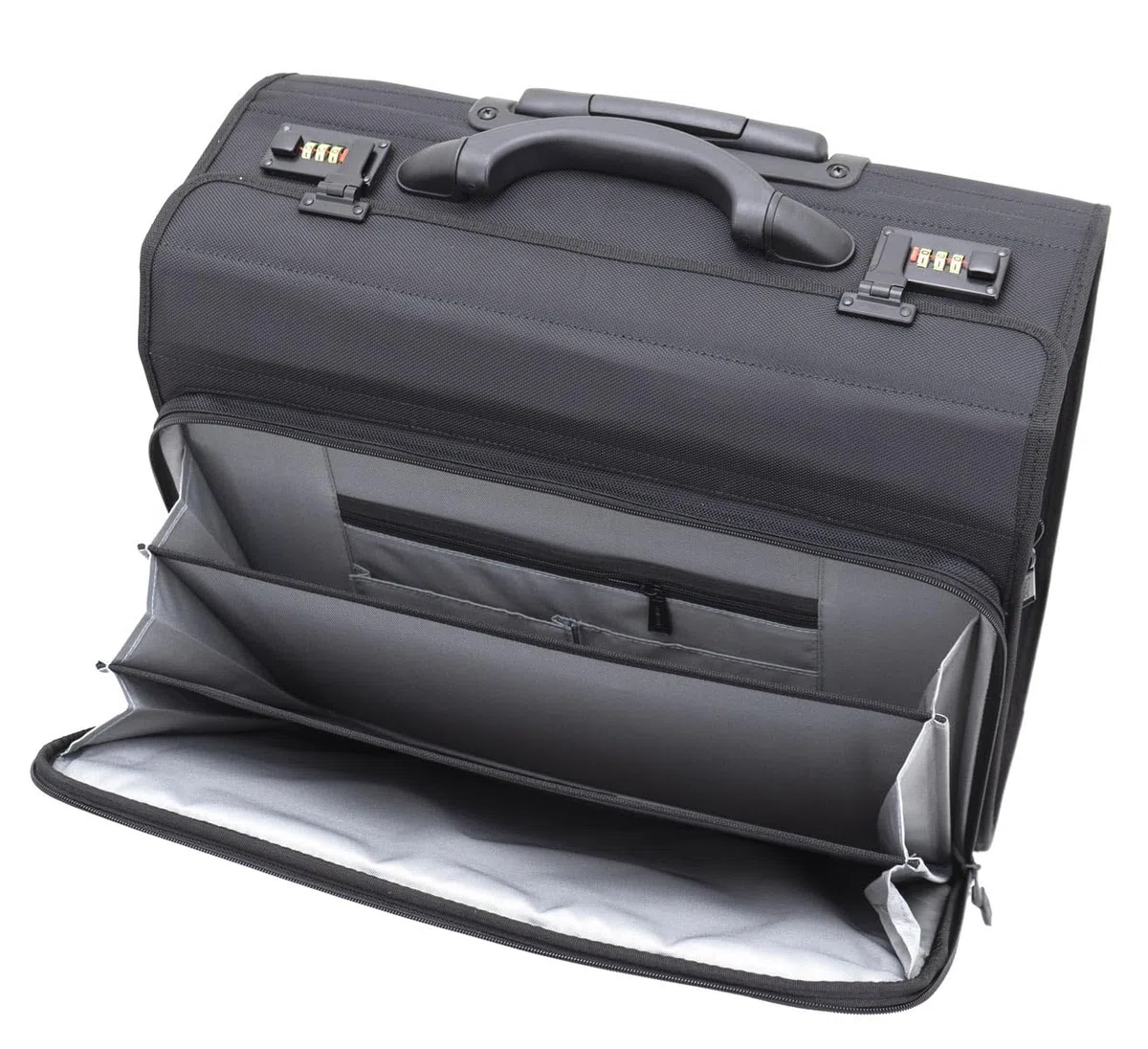 Pilotenkoffer Aktenkoffer Unisex Lehrerkoffer Trolley 47 cm Schwarz
