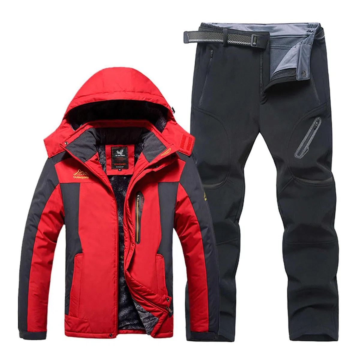 Skianzug Herren 2 Teilig Wasserdicht Warm Ski Anzug Männer Winter Kombi Winddicht Skibekleidung Schneeanzug Gefüttert Thermo Skijacke Skihose Outfit Atmungsaktiv Outdoor Snowboard Ausrüstung Snowsuit