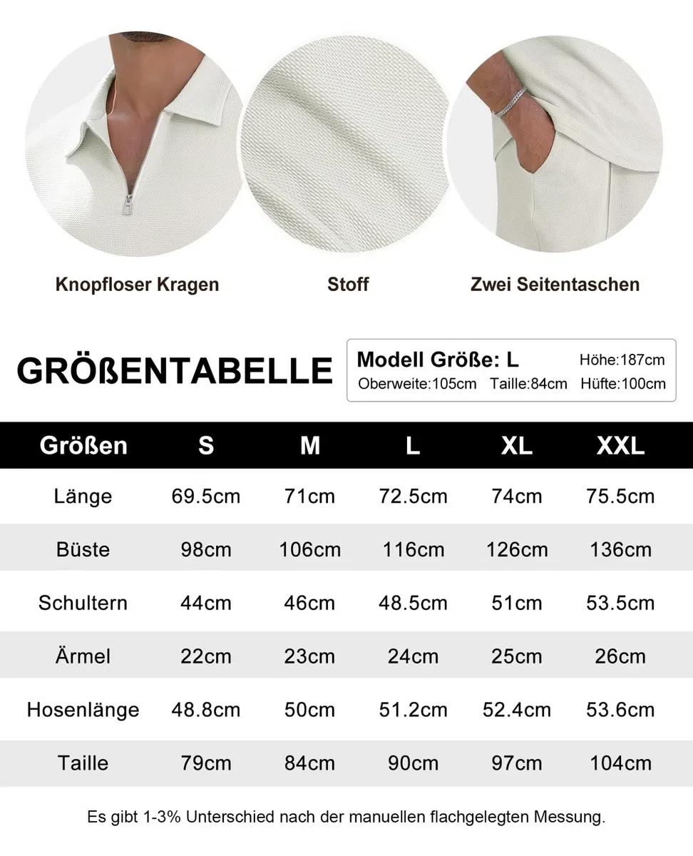 Trainingsanzug Herren Sommer 2-teilig,Kurzarm T-Shirt & Kurze Hose, Sportanzug für Fitness, Freizeit und Alltag,Atmungsaktiv Leicht