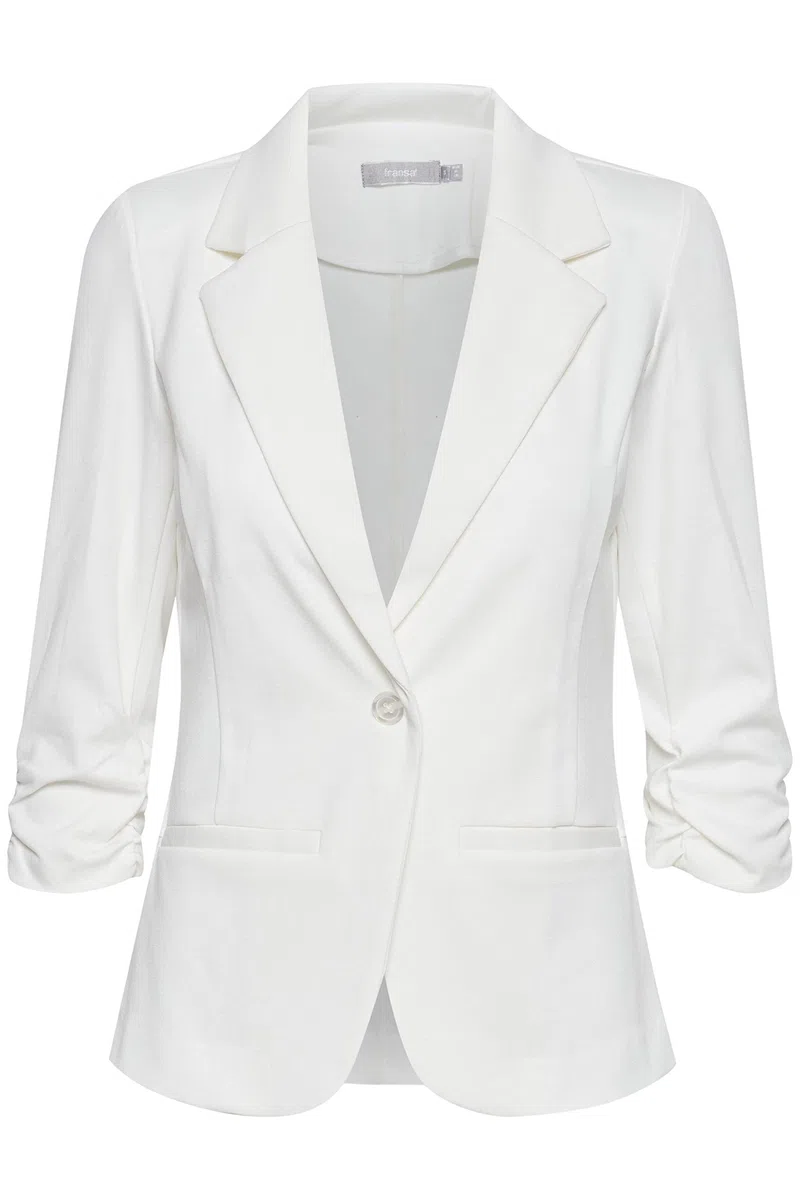 fransa FRZablazer Damen Blazer Kurzblazer Jacke mit Stretch Geraffte Ärmel mit Taschen