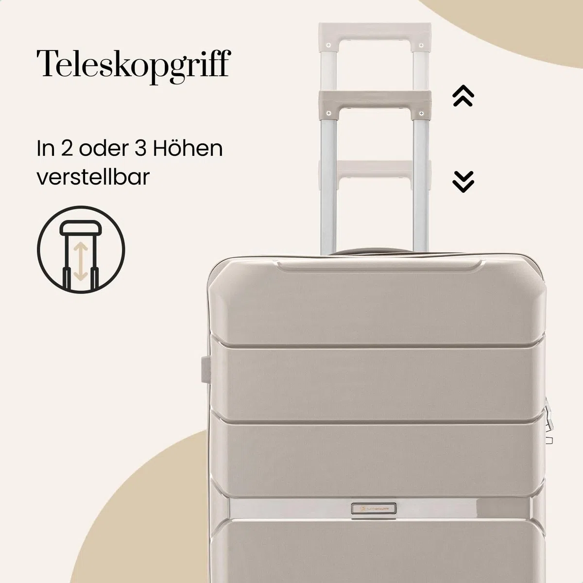 Urban Adventurer Koffer groß 110L – Beige – Hartschalenkoffer XXL mit Zahlenschloss & 4 Rollen