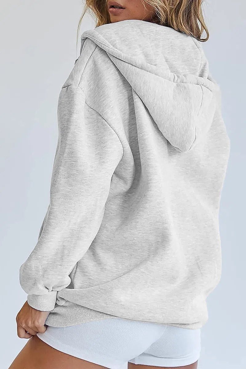 Timuspo Hoodie Damen Sweatjacke 2026 Kapuzenjacke Herbst Winter Lang Sweatshirt Kapuzenpullover Mit Kapuze Reißverschluss Mantel Oversize Pullover