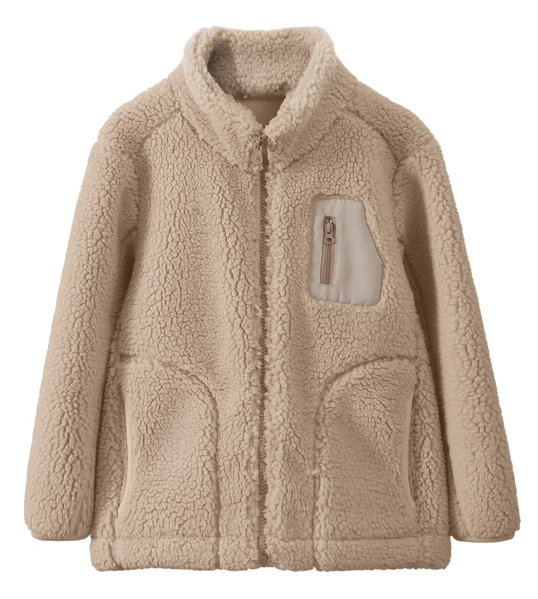 Maeau Kinder Mädchen Jungen Jacke Fleece Fleecejacke Warme Weich & Komfortabel Winterjacke Mode Kleinkind Mantel mit Reißverschluss & Taschen Herbst Sweatjacke Outdoor Ohne Kapuze 6-15 Jahre/120-160cm