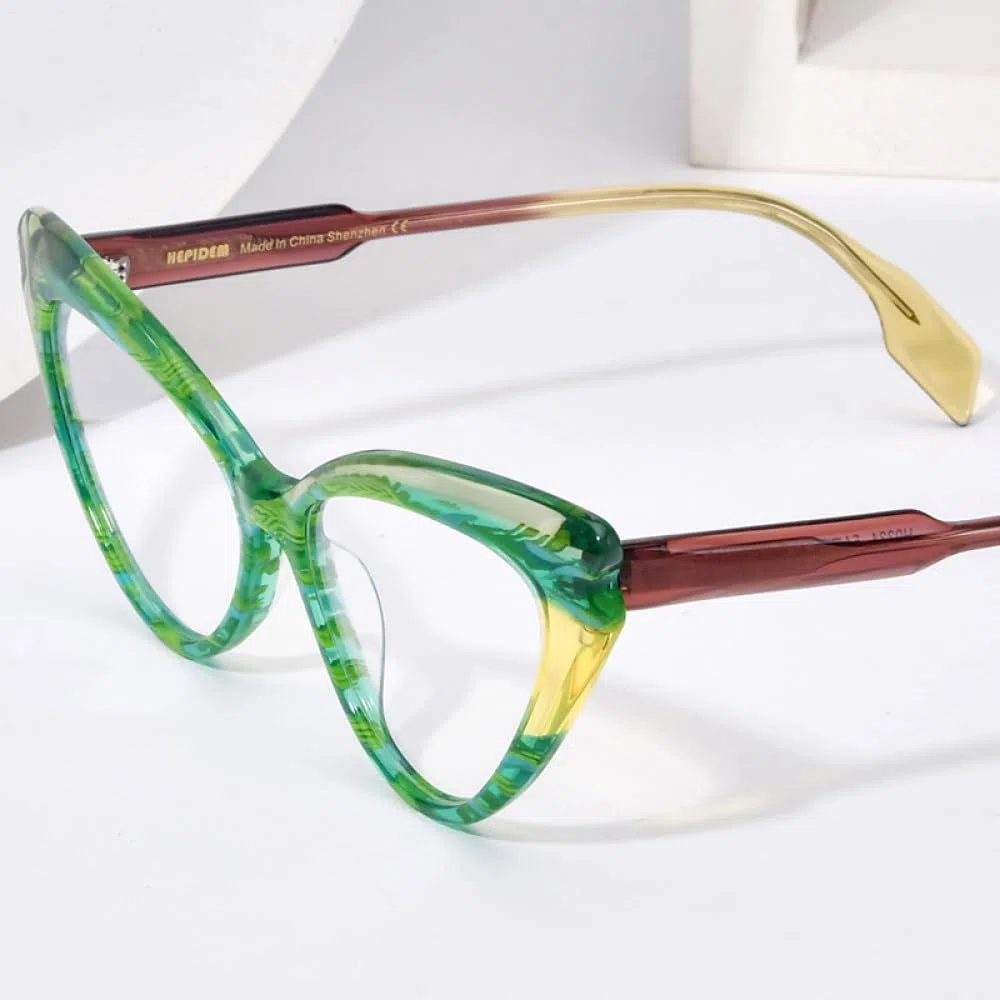 MUTYNE Mehrfarbige Acetat-Brillengestelle für Damen, modisch, Cat-Eye-Brillen, Brillen
