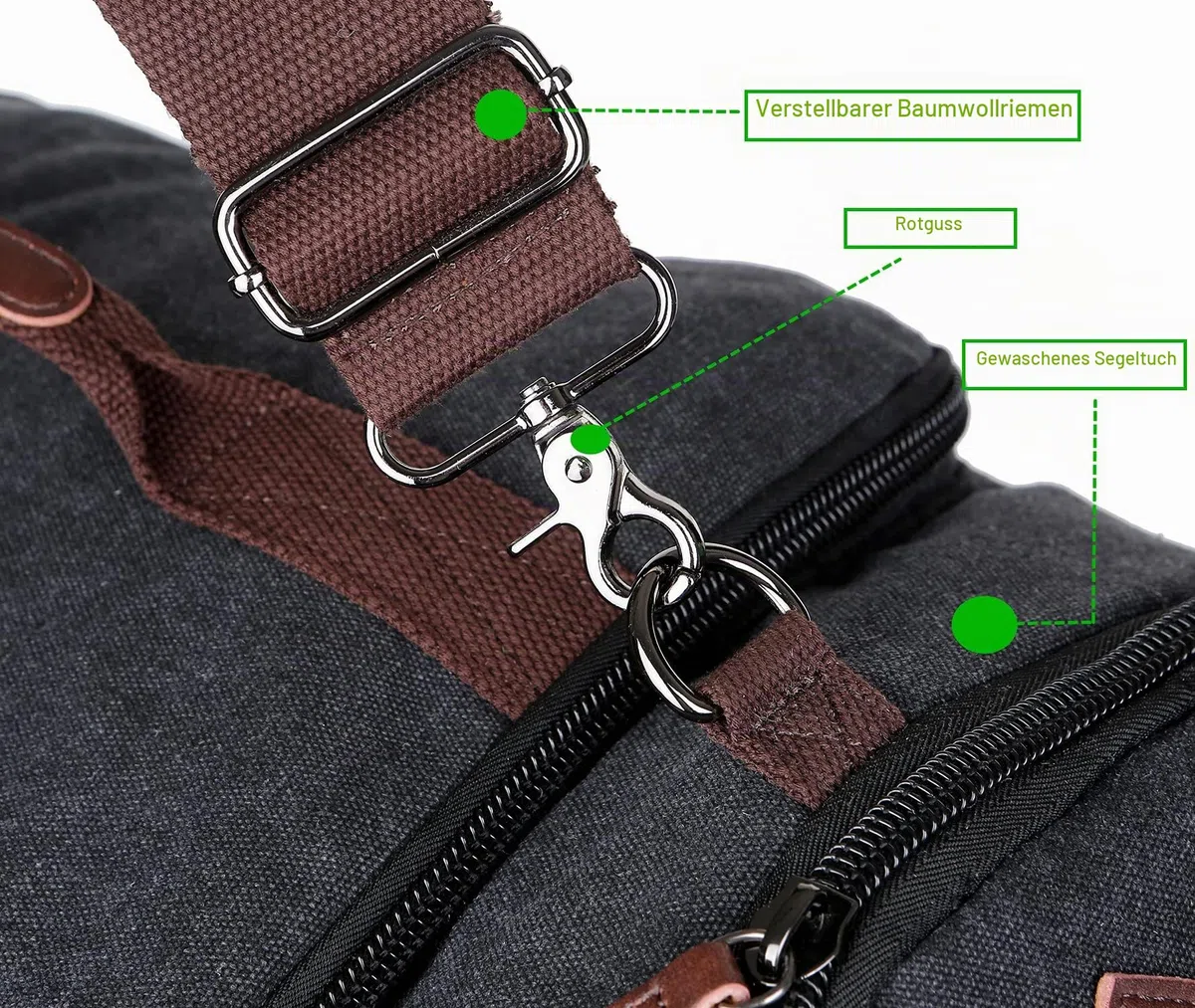 BAOSHA HB-26 Herren Vintage Canvas Rucksack