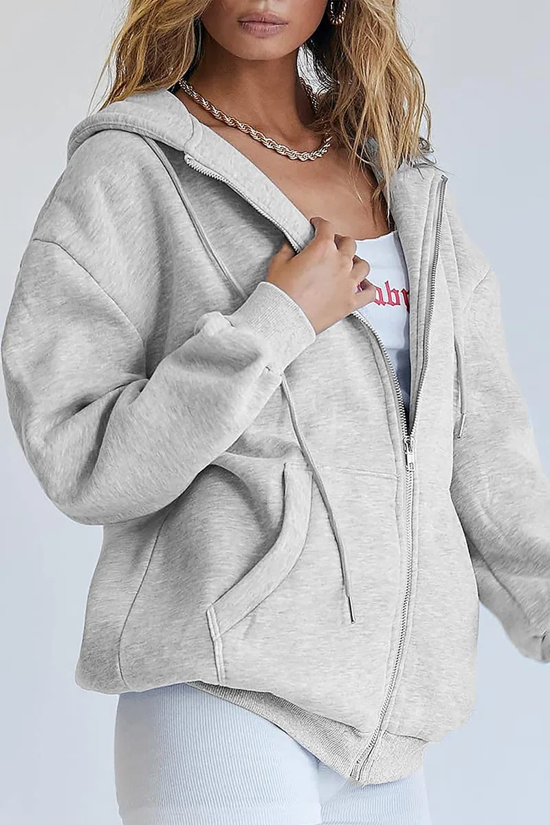 Timuspo Hoodie Damen Sweatjacke 2026 Kapuzenjacke Herbst Winter Lang Sweatshirt Kapuzenpullover Mit Kapuze Reißverschluss Mantel Oversize Pullover