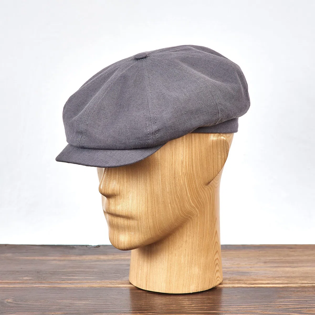 Sterkowski Modell Rowdy | 100% Leinen Schiebermütze für Herren und Frauen | Gatsby Sonnen Sommer Vintage Flatcap Elegante Retro Peaky Stylische Outdoor Modische Damen Kappe Baker Boy Mittelgrau 57