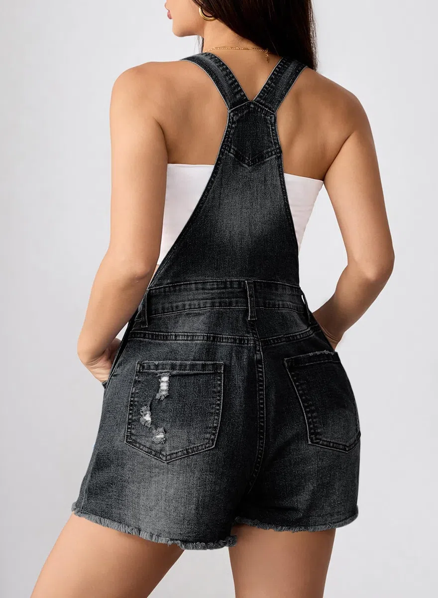 Sovoyontee Damen Latzhose Lässige Retro Denim Verstellbare Träger Jumpsuit