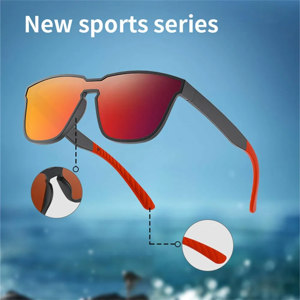 Outdoor-Sport-Sonnenbrille, polarisierte Schutzbrille, große Gläser, UV-Schutz, geeignet für Männer und Frauen zum Laufen, Angeln, Wandern