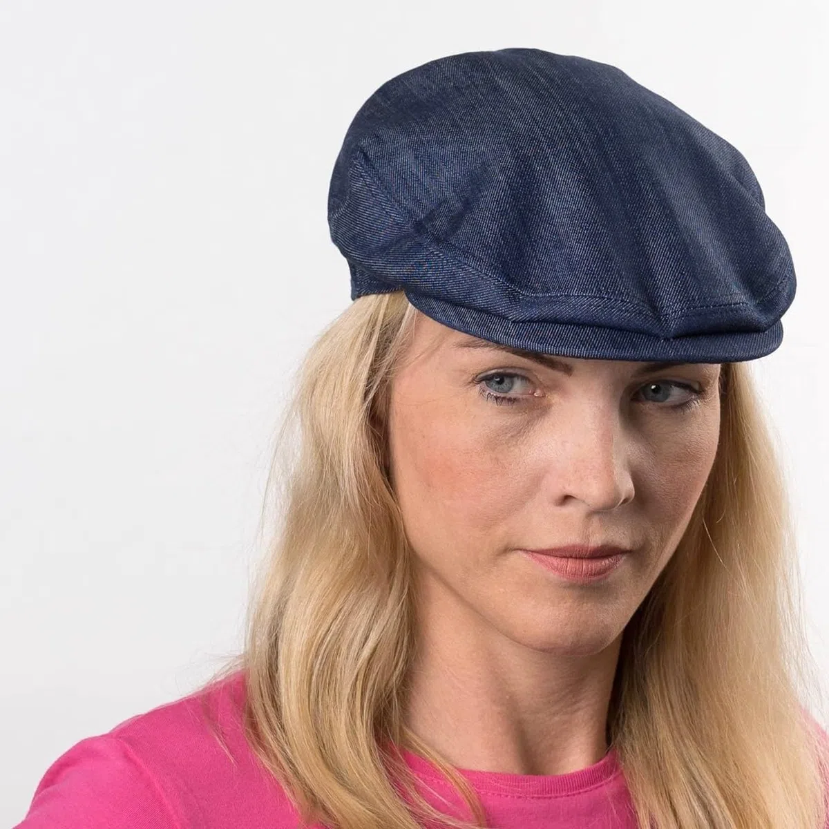 Lipodo Inglese Jeans Flatcap Schirmmütze Uni einfarbig Made in Italy Damen Herren Frühling Sommer