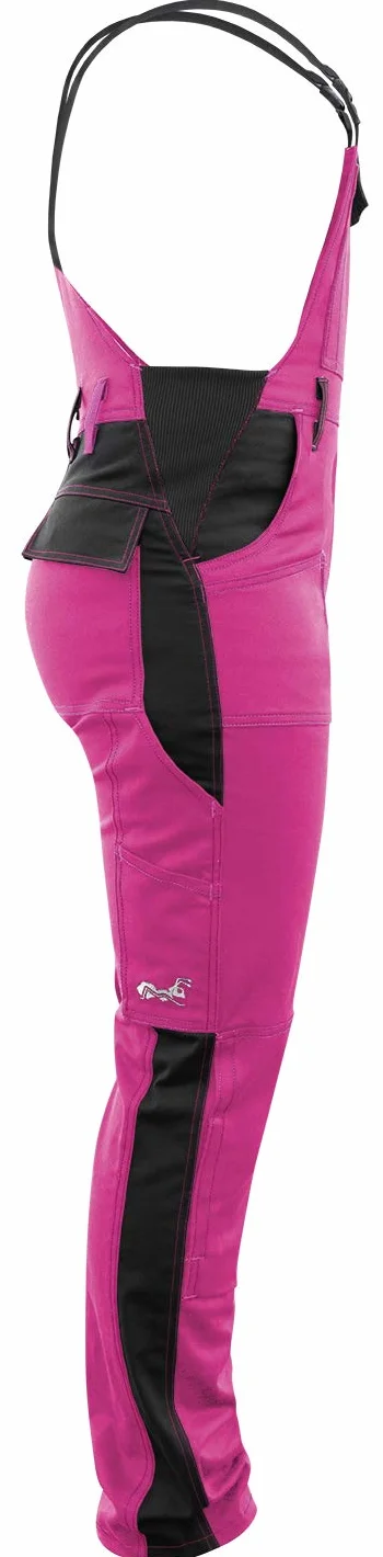 strongAnt Latzhose Damen stretch Arbeitshose für Frauen mit Kniepolstertaschen Baumwolle Cargo Hose Schwarz Grau Pink