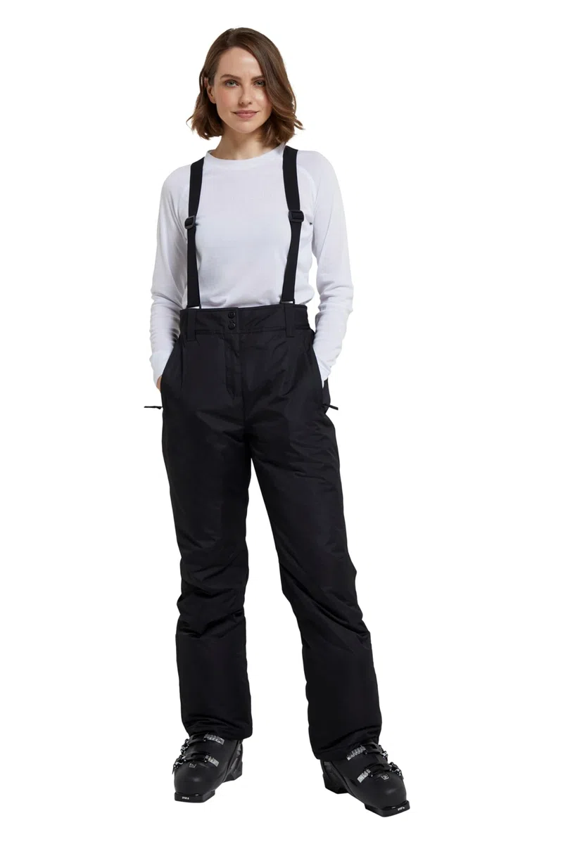 Mountain Warehouse Moon Skihose für Damen - Thermo-Schneehose, Outdoorhose für Damen, Verstellbarer Bund, mit abnehmbaren Hosenträgern, Skibekleidung, Weite Passform