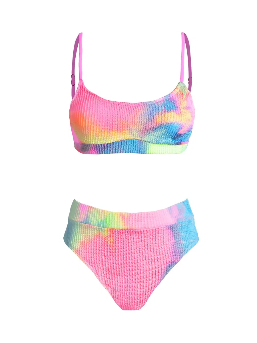 CUPSHE Damen Bikini Set U Ausschnitt High Waist Tank Sport Bikini Strukturierte Bademode Zweiteiliger Badeanzug Swimsuit
