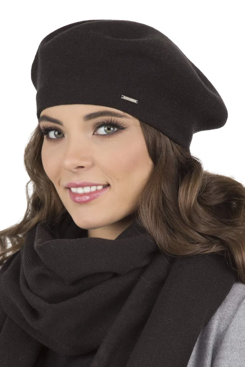 VIVISENCE Damen Baskenmütze Eleganter Wintermütze Warm Und Gemütlich Kopfbedeckung An Winter Und Herbst Warm Dick Strickmütze, Klassisch Mütze Für Frauen Modell 7005