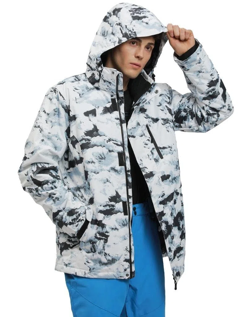 ALSOGO Herren Ski Jacke und Hosen Set Ski Anzug Winter Wasserdicht Winddicht Kapuze Schneemantel 2-Stücke Snowboard Sets