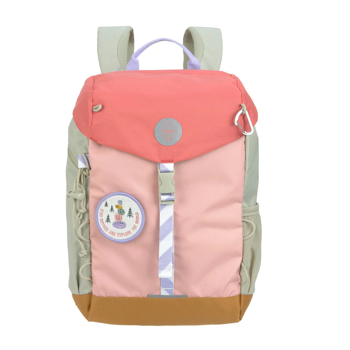 LÄSSIG Kinder Wanderrucksack Kinderrucksack mit Brustgurt gepolsterte Schultergurte wasserabweisend, 14 Liter/Big Outdoor Backpack Sunny Explorer Rose/pink
