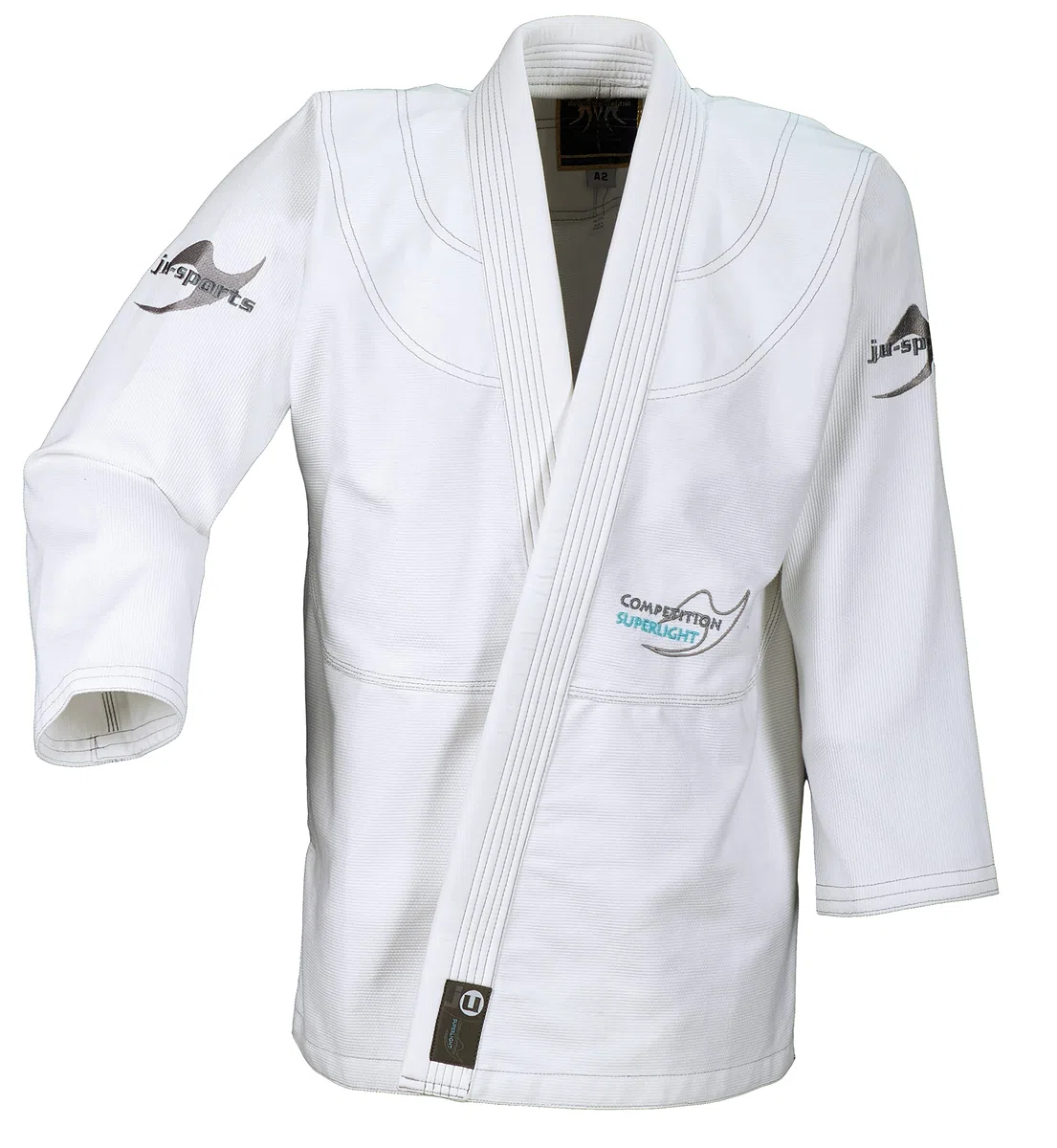 Ju-Sports BJJ Gi Herren Pearl Competition superlight weiß - Superleichter Brazilian Jujutsu Anzug mit kontrastierenden Nähten & Stickverzierungen, 100% Baumwolle