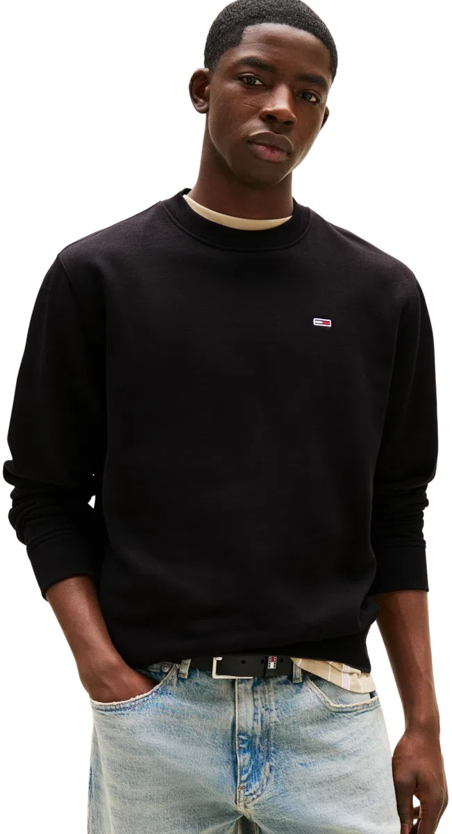 Tommy Jeans Herren Sweatshirt Regular Fit Flag Fleece Rundhalsausschnitt