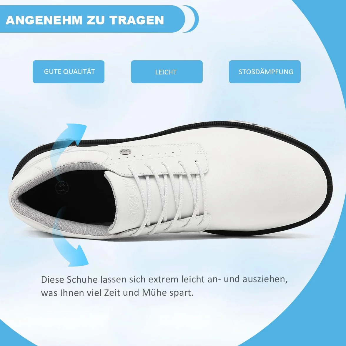 ULTIANT Golfschuhe Herren wasserdichte Langlebig Schnürung Atmungsaktiv Trainingsschuh für Golf