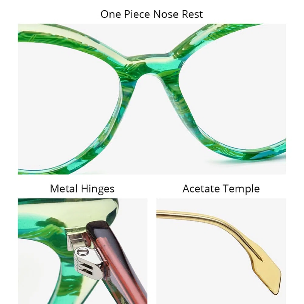 MUTYNE Mehrfarbige Acetat-Brillengestelle für Damen, modisch, Cat-Eye-Brillen, Brillen