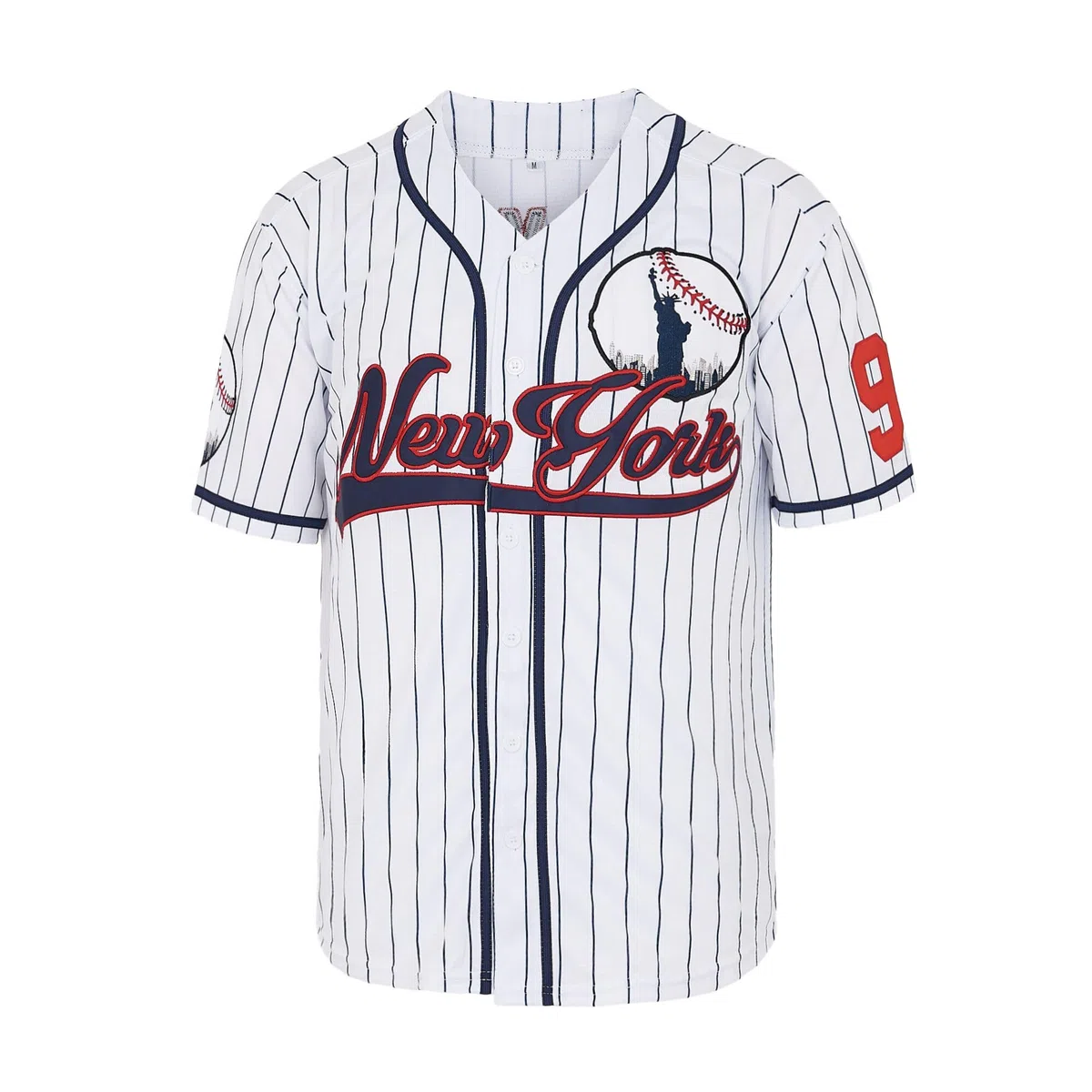 Herren New York 99 Baseball Trikots Shirts Hip Hop Button Down für Party Weihnachten Geschenk genäht