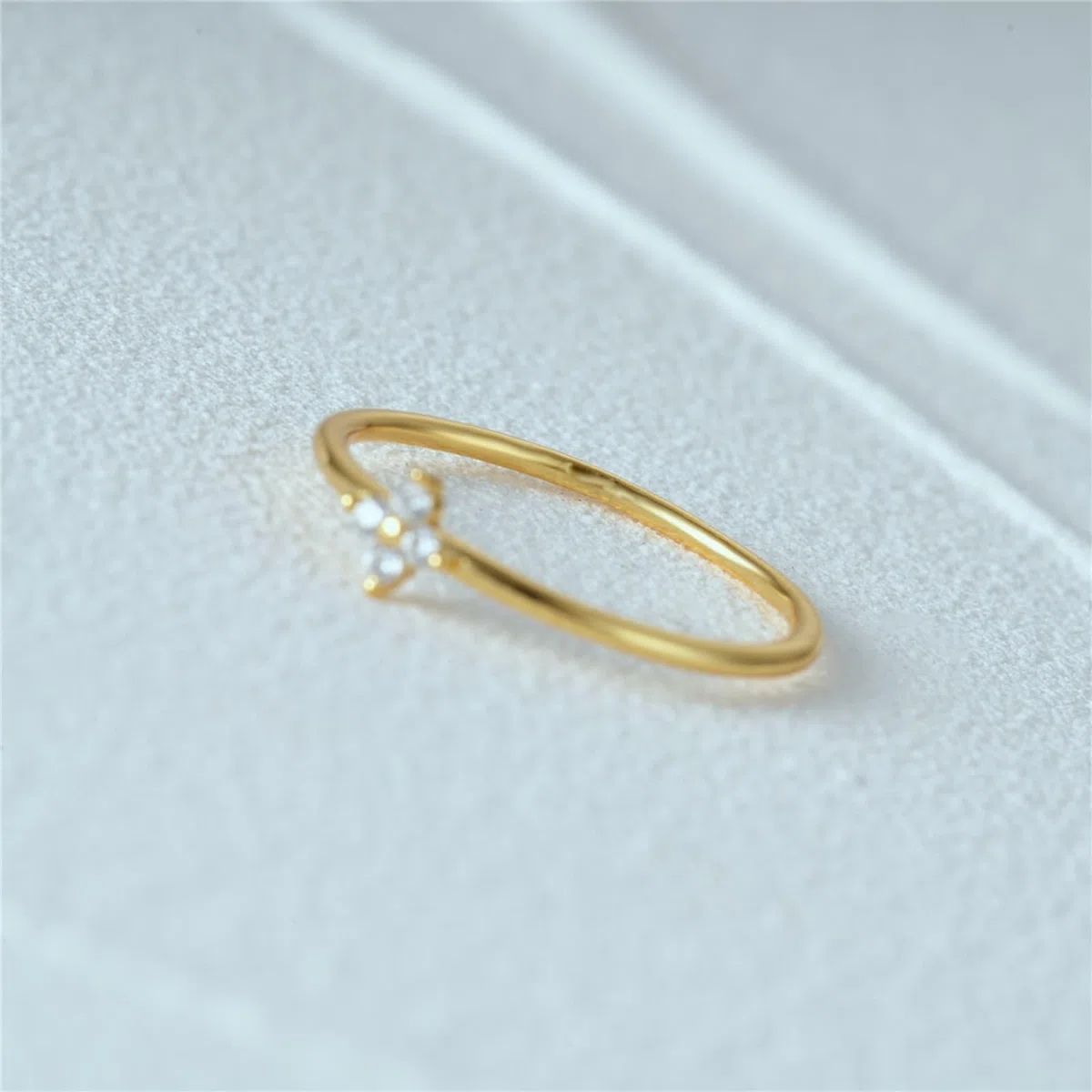 Wycian Deko Ringe Goldener Ring Modeschmuck 9K/14K Gelbgold Au375/Au585 Runde Form Moissanit Vorsteckring für Tante Elegant Schmuck Geschenk