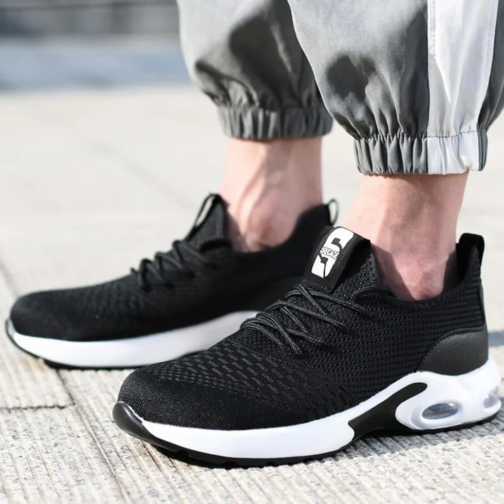 Sicherheitsschuhe Herren Leichte Arbeitsschuhe Herren Damen Sportliche Atmungsaktive Stahlkappenschuhe rutschfeste Arbeitsturnschuhe