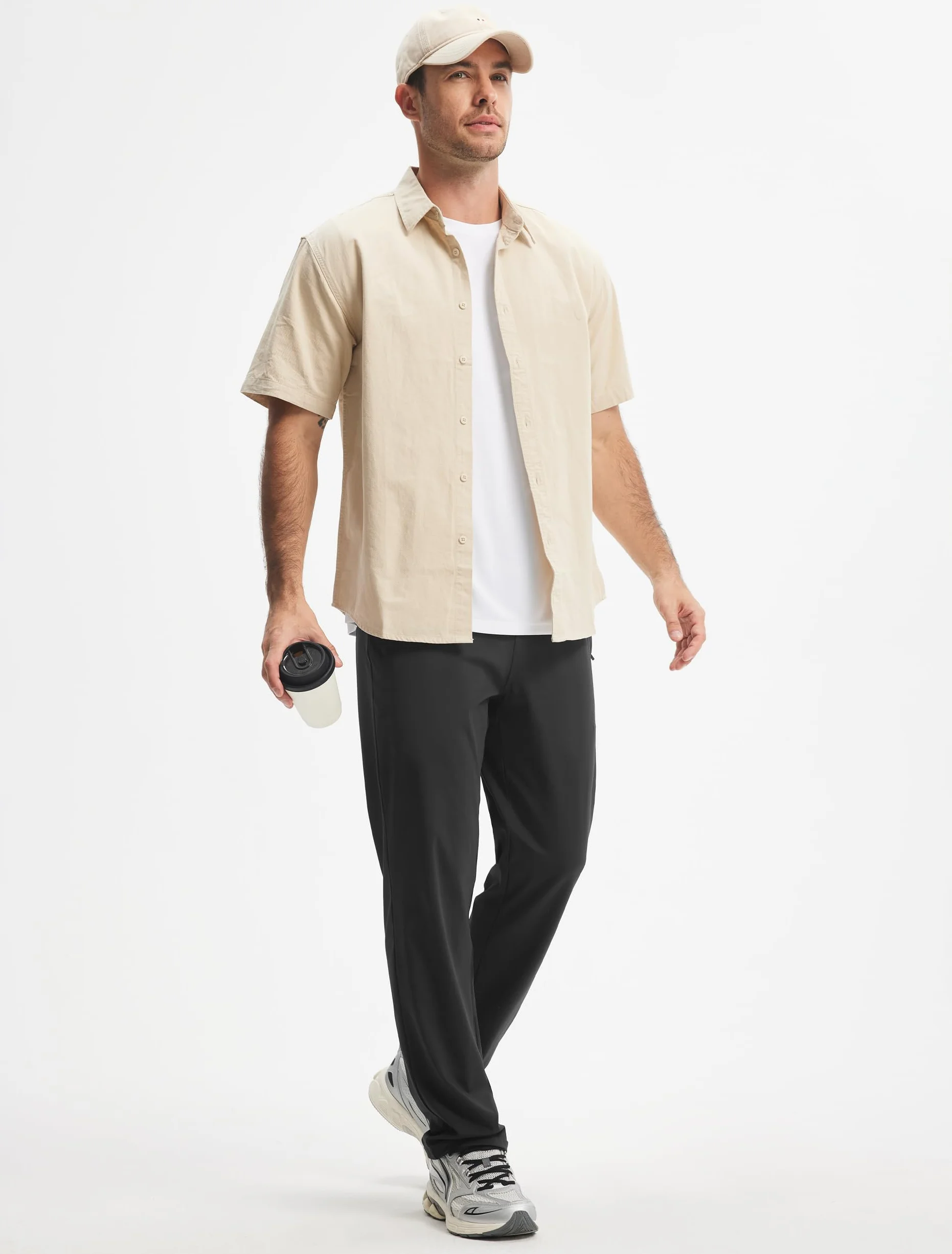 Libin Jogginghose Herren Lange Trainingshose Sporthose Freizeithose Fitness Yogahose Sweathose Stretch Gym Lounge Weites Bein Jogger Hosen mit Reißverschlusstaschen