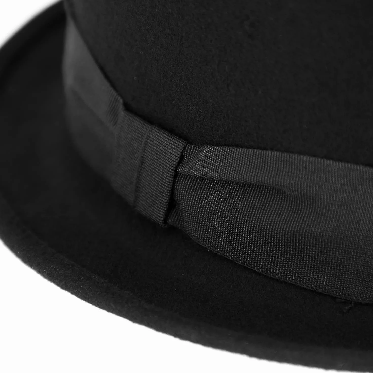 fiebig Melone mit Ripsband | Bowler Filzhut aus 100% Wolle für Damen und Herren | Klassischer Wollfilzhut Made in Italy