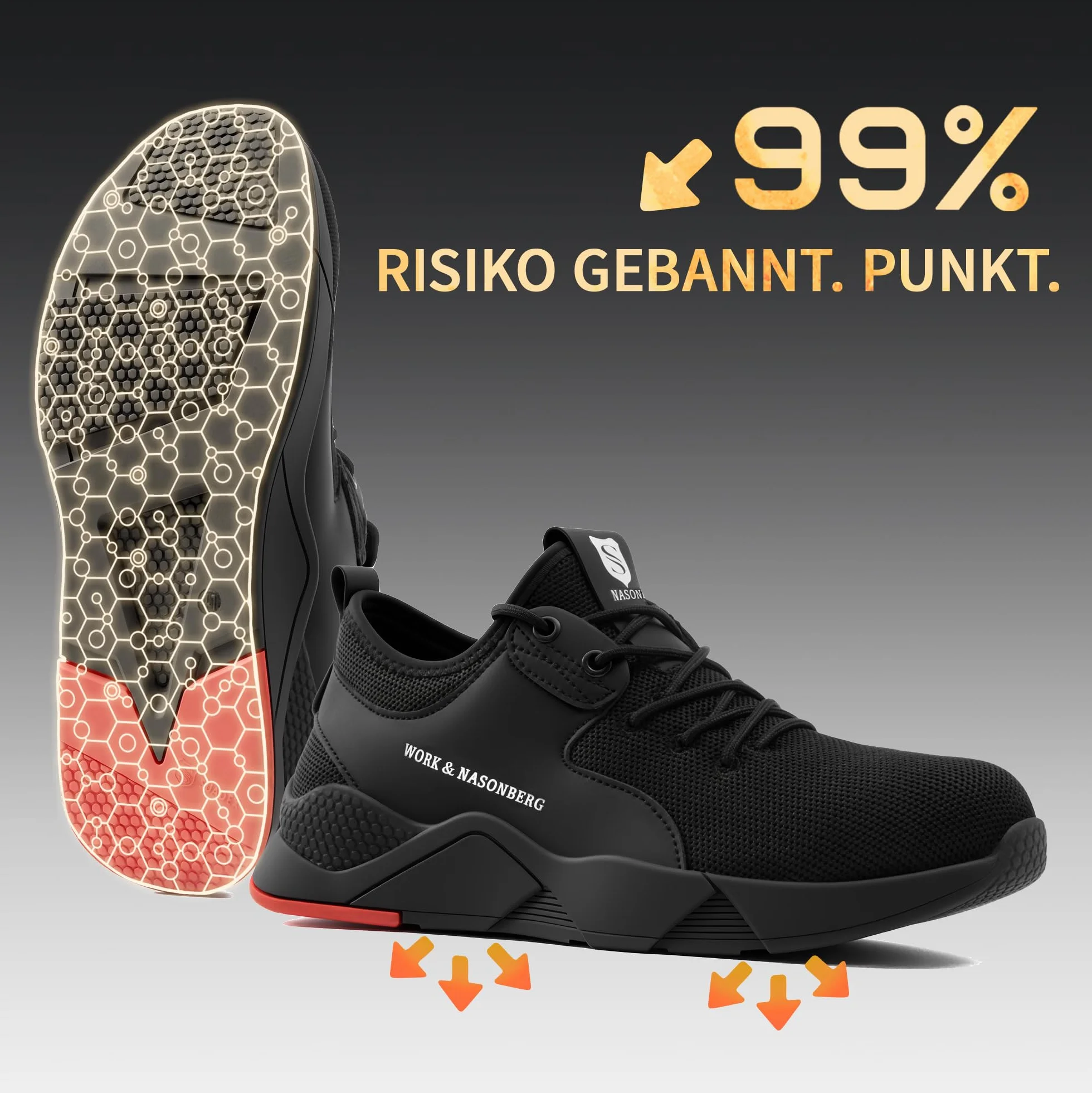 Sicherheitsschuhe Arbeitsschuhe Herren Damen Leicht Stahlkappenschuhe Atmungsaktiv mit Stahlkappe 37-48 EU
