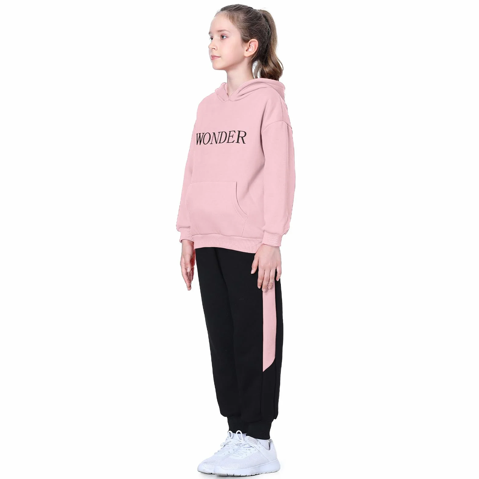 Kinder Mädchen Trainingsanzug Jogginganzug Sportanzug 2tlg Jogging Anzug Bekleidungsset Freizeitanzug Outfit-Set(Sweatshirt + Sweathose) Briefe Streifen Design