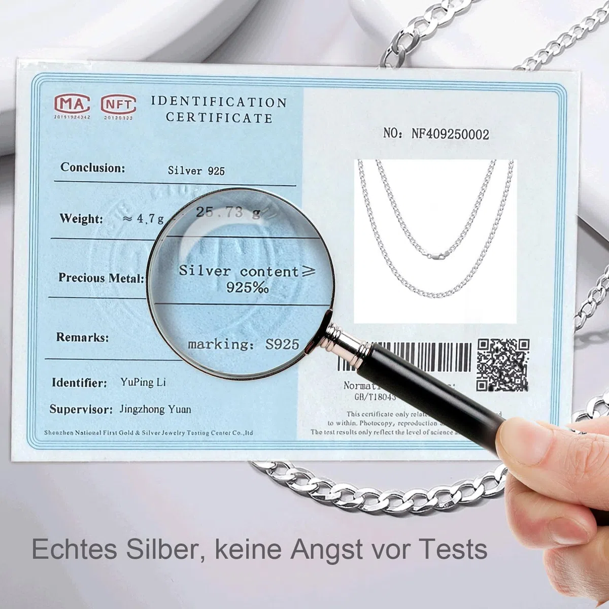 925 Sterling Silber Panzerkette Echt Silberkette für Herren Damen 2/3/4mm Breite Dünn Superflache Mehrreihige Kette Hochwertige klassische Halsketten für den Alltag 45–65 cm