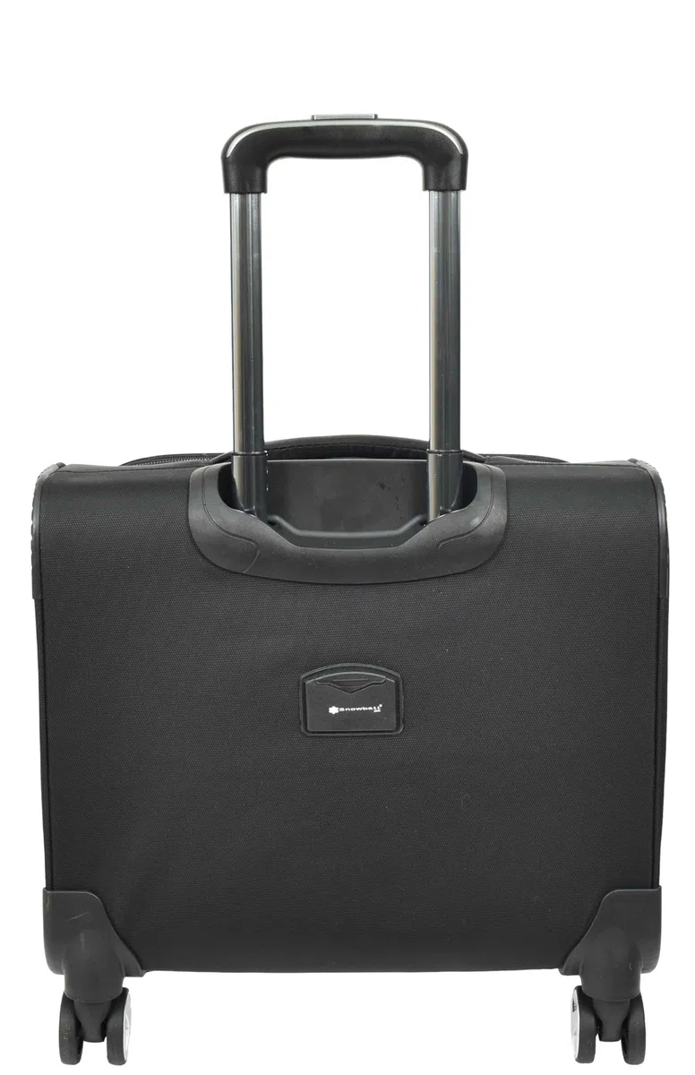 A1 FASHION GOODS Pilotenkoffer mit 4 Rädern, leicht, TSA-Schloss, Kabinengröße, Reise-Business-Tasche, Crew, Schwarz , S, Softcase Pilotenkoffer auf Rollen