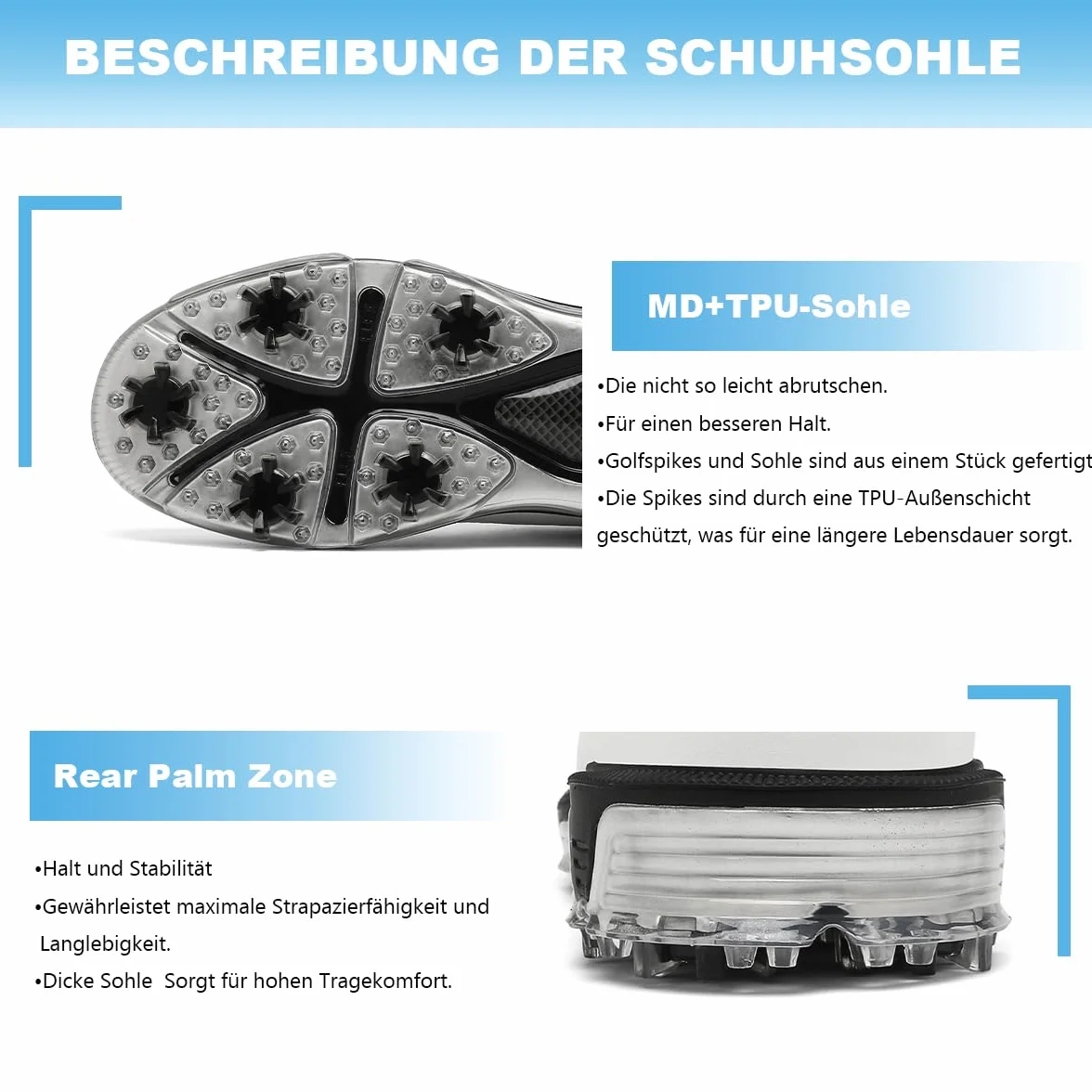 ULTIANT Golfschuhe Herren wasserdichte Langlebig Schnürung Atmungsaktiv Trainingsschuh für Golf