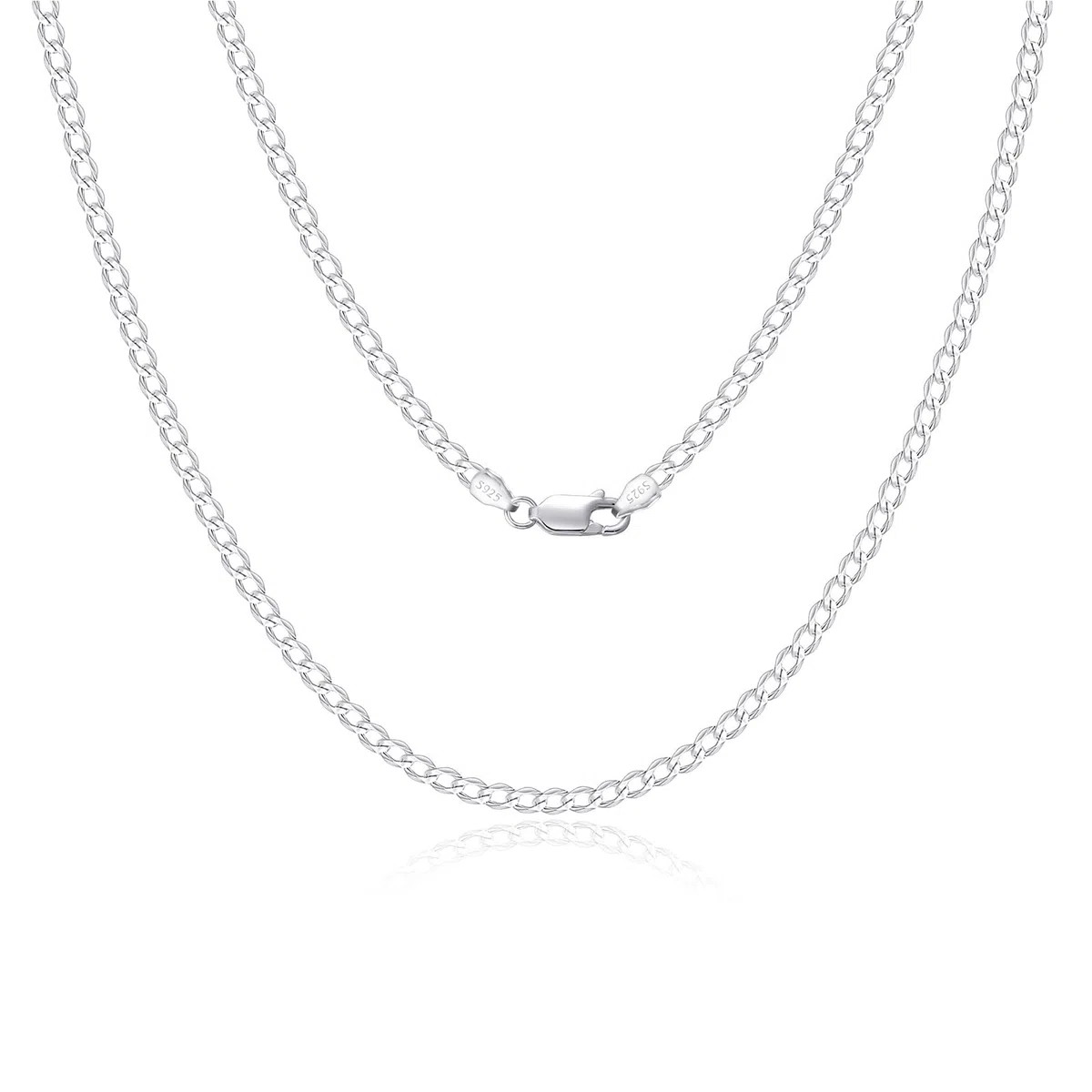 925 Sterling Silber Panzerkette Echt Silberkette für Herren Damen 2/3/4mm Breite Dünn Superflache Mehrreihige Kette Hochwertige klassische Halsketten für den Alltag 45–65 cm