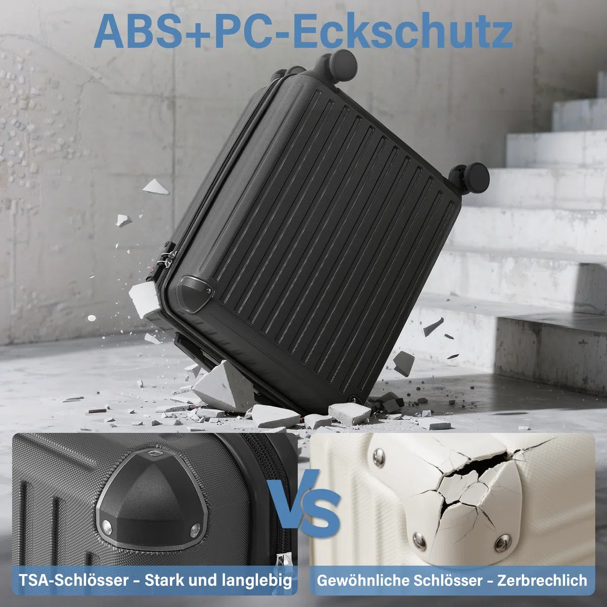COOLIFE Handgepäck Koffer 55X40X20cm und Kabinen Rucksack 20L(40X25X20cm) Set für Ryanair & Easyjet Flugzeug Handgepäck Kabinengepäck Hartschlagenkoffer Reiserucksack Klein mit TSA-Schloss