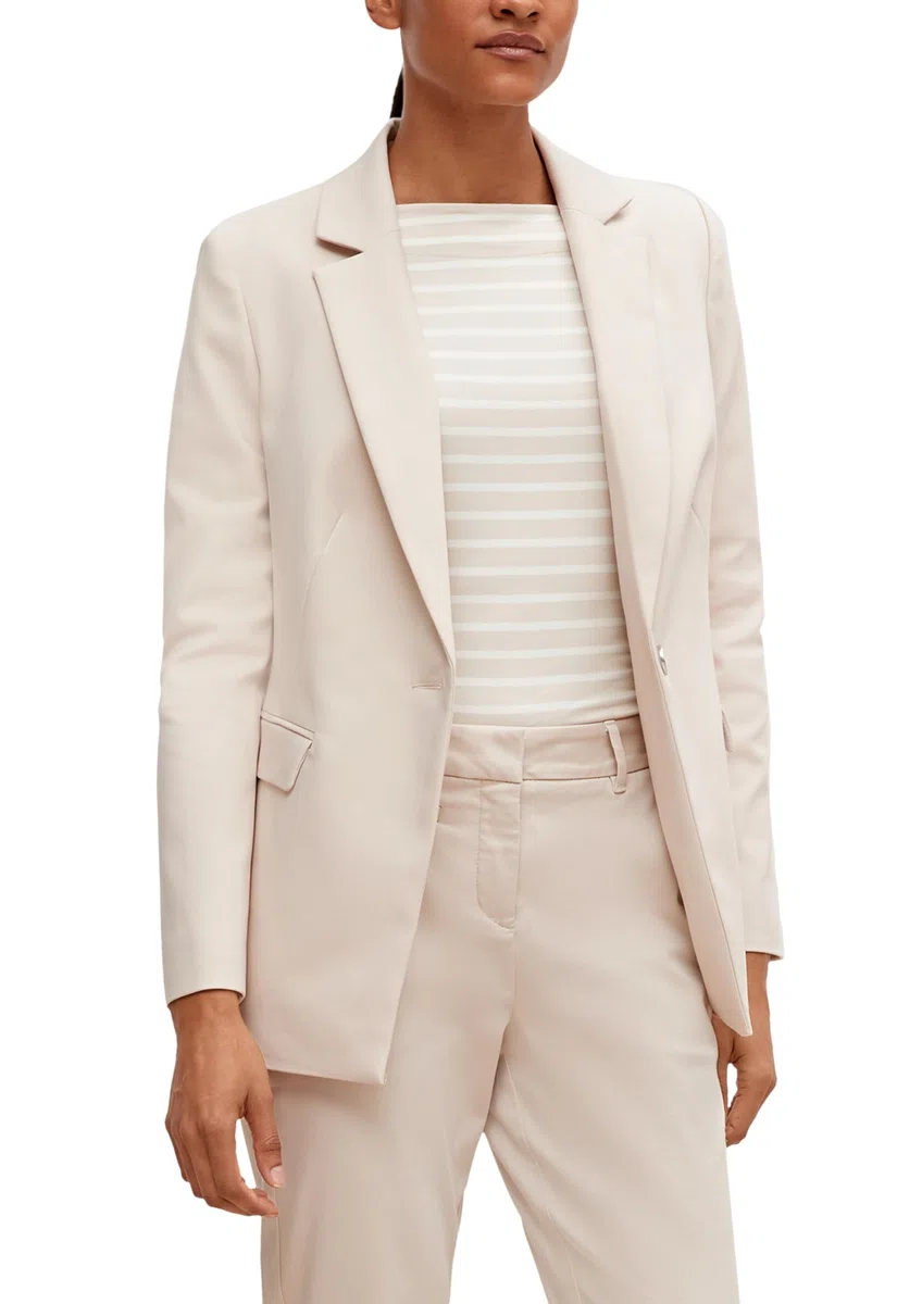 Comma Taillierter Blazer aus Baumwollmix