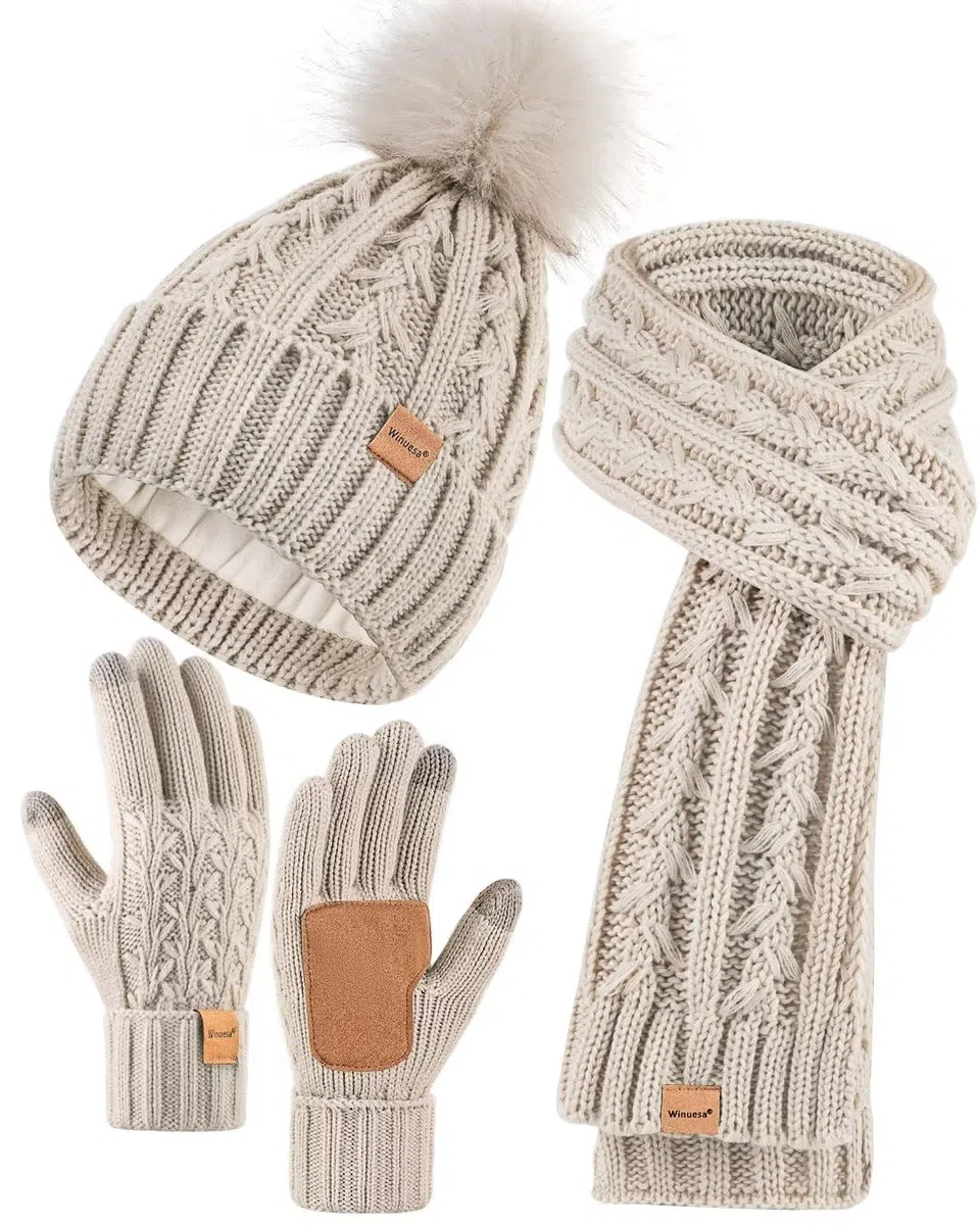 Winuesa Damen Winter-beanie-set Winter-Beanie-Set