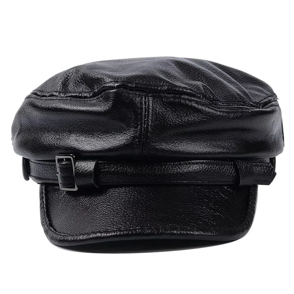 HNVAVQ Leder Fiddler Cap Fisherman Cap Männer Frauen Griechischer Angler Sailor Driver Hat Newsboy Cap Winter Herbst