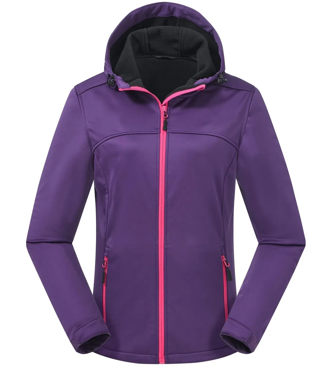 ATLASLAVA Damen Softshelljacke Wasserdichte Atmungsaktive Leichte Fleece Kapuze Übergangsjacke Laufen Wanderjacke S-XXL