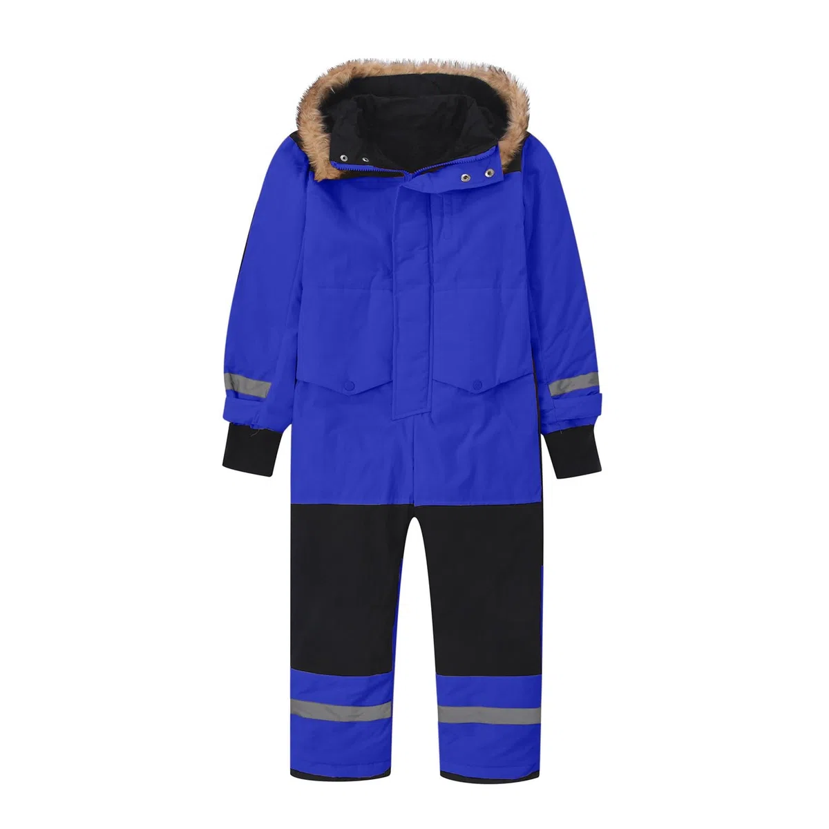 Schneeanzug Kinder Warmes Daunenjacke Set Wasserdichter Winter Skijacke Softshell Dickere Skihose Fellkragenkapuze Winddichter Skianzug Reflektierenden Streifen Schneeoverall