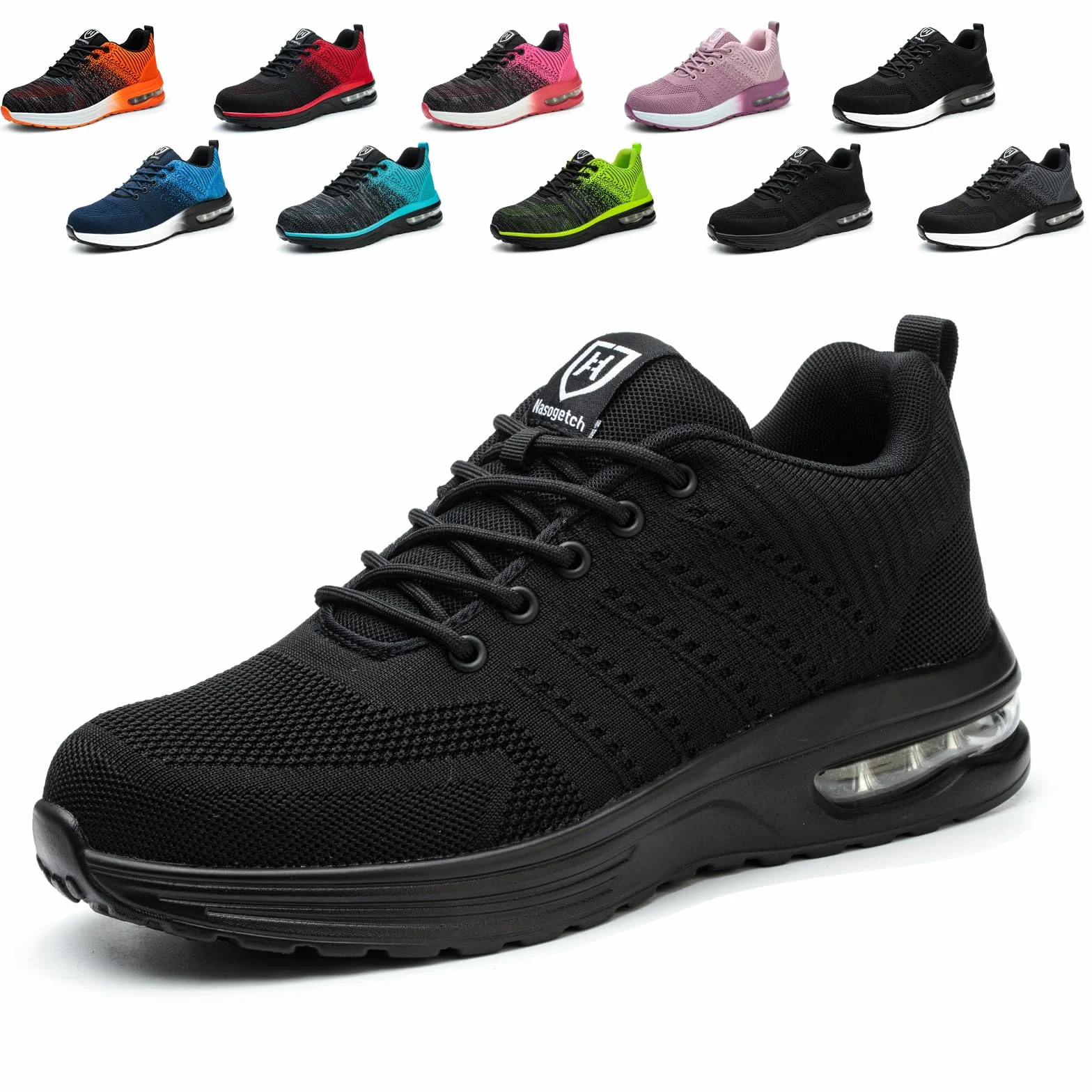 Sicherheitsschuhe Herren Arbeitsschuhe Damen Leicht Sportlich Arbeitsturnschuhe mit Stahlkappe rutschfest Atmungsaktiv Gr.35-46