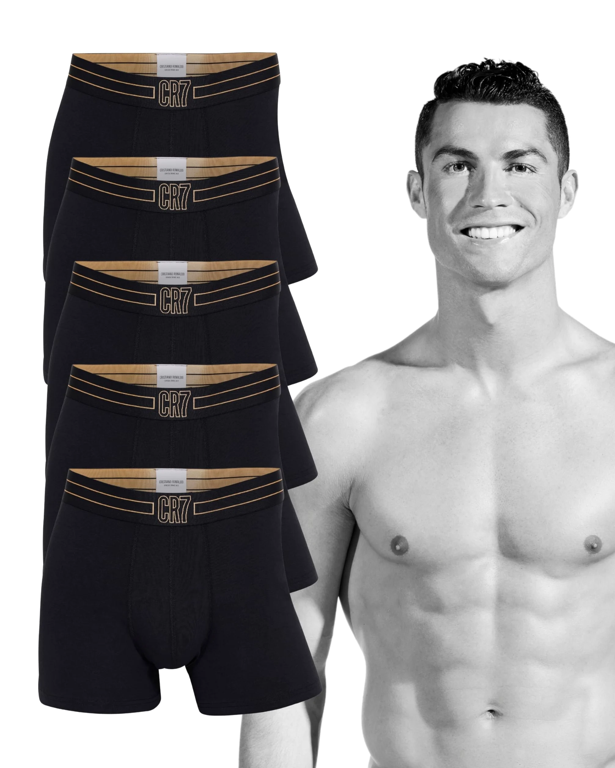CR7 Boxershorts Herren Baumwolle – Cristiano Ronaldo Premium Herren Unterhosen – Männer Baumwoll Boxershorts Set – Komfort & Style – 5er-Pack