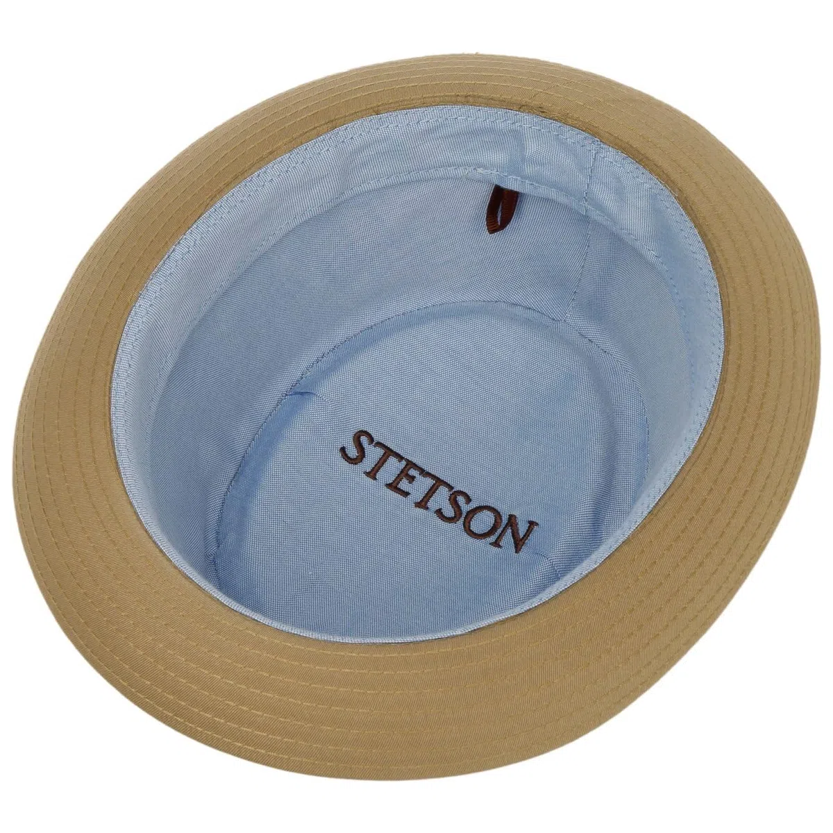 Stetson Cotton Pork Pie Stoffhut Einfarbiger Klassischer Schnitt Made in Italy Damen Herren Frühjahr Sommer